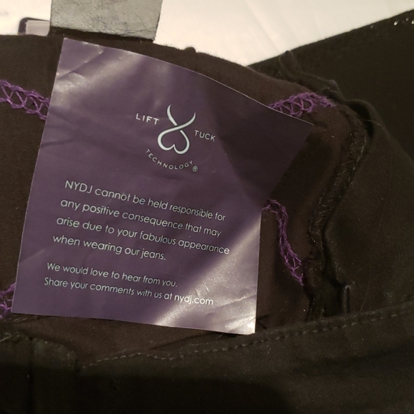 NYDJ New TUXEDO Jewel Stud Embellished Seam Skinny Jeans Jeggings BLACK Women's - Picture 11 of 16